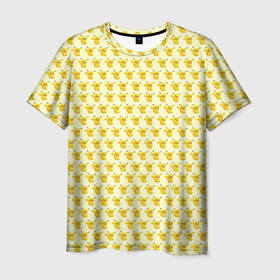 Мужская футболка 3D с принтом Пикачу в Курске, 100% полиэфир | прямой крой, круглый вырез горловины, длина до линии бедер | pikachu | pokemon | аниме | монстр | пикачу | покемон