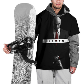 Накидка на куртку 3D с принтом Hitman 3 в Екатеринбурге, 100% полиэстер |  | hitman | hitman 3 | hitman iii | красный | надпись | хитман | хитман 3
