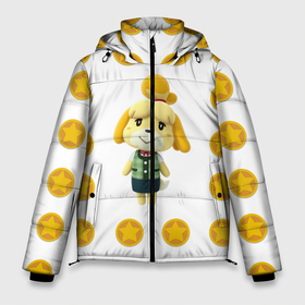 Мужская зимняя куртка 3D с принтом Animal crossing - Isabelle в Тюмени, верх — 100% полиэстер; подкладка — 100% полиэстер; утеплитель — 100% полиэстер | длина ниже бедра, свободный силуэт Оверсайз. Есть воротник-стойка, отстегивающийся капюшон и ветрозащитная планка. 

Боковые карманы с листочкой на кнопках и внутренний карман на молнии. | animal crossing | isabelle | детский | желтый | игра | изабелла | изабель | компьютерный | кроссинг | монеты | персонаж | подарок | узор | энимал кросинг