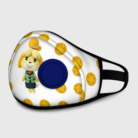 Маска из неопрена с принтом Animal crossing   Isabelle в Ханты-Майнсийске, неопрен 100% | Форма огибающая нос. Резинки для ушей с дополнительной резинкой на затылке. Клапан для выдоха для активного дыхания при занятиях спортом. Эластичный материал маски и окантовки для лучшего растяжения и прилегания маски.  | animal crossing | isabelle | детский | желтый | игра | изабелла | изабель | компьютерный | кроссинг | монеты | персонаж | подарок | узор | энимал кросинг