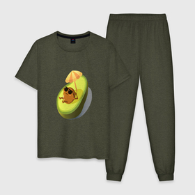 Мужская пижама хлопок с принтом Авокадо , 100% хлопок | брюки и футболка прямого кроя, без карманов, на брюках мягкая резинка на поясе и по низу штанин
 | авокадо | веган | еда блогеров | мемы | минимализм | прикольные картинки | прикольные надписи | растение | смешное авокадо | фрукт