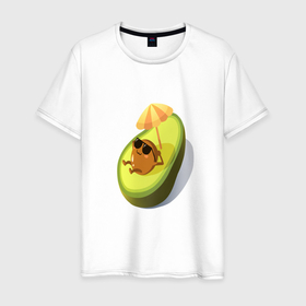 Мужская футболка хлопок с принтом Авокадо в Кировске, 100% хлопок | прямой крой, круглый вырез горловины, длина до линии бедер, слегка спущенное плечо. | авокадо | веган | еда блогеров | мемы | минимализм | прикольные картинки | прикольные надписи | растение | смешное авокадо | фрукт