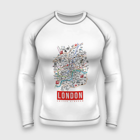 Мужской рашгард 3D с принтом Лондон в Тюмени,  |  | london | англия | биг бен | великобритания | достопримечательности | карта | лондон | путешествия | я люблю лондон