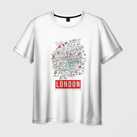Мужская футболка 3D с принтом Лондон в Петрозаводске, 100% полиэфир | прямой крой, круглый вырез горловины, длина до линии бедер | london | англия | биг бен | великобритания | достопримечательности | карта | лондон | путешествия | я люблю лондон