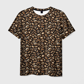 Мужская футболка 3D с принтом Кофе в Зёрнах в Кировске, 100% полиэфир | прямой крой, круглый вырез горловины, длина до линии бедер | americano | coffee | espresso | latte | nescafe | американо | бариста | бармен | капучино | кофе | кофевар | кофейные зерна | кофейня | кружка кофе | латте | макиато | моккачино | мокко | нескафе | чай | чашка кофе | шоколад