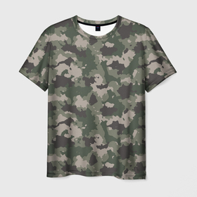 Мужская футболка 3D с принтом Классический камуфляж в Новосибирске, 100% полиэфир | прямой крой, круглый вырез горловины, длина до линии бедер | 23 февраля | армия | военная | зелень | камуфляж | листья | маскировка | осень | охота | паттерн | рыбалка | солдат | текстуры