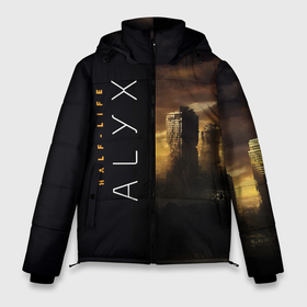 Мужская зимняя куртка 3D с принтом Half-Life Alyx в Петрозаводске, верх — 100% полиэстер; подкладка — 100% полиэстер; утеплитель — 100% полиэстер | длина ниже бедра, свободный силуэт Оверсайз. Есть воротник-стойка, отстегивающийся капюшон и ветрозащитная планка. 

Боковые карманы с листочкой на кнопках и внутренний карман на молнии. | half life | half life alyx | аликс | апокалипсис | город | игра | игроман | компьютерная | подарок | пост апокалипсис | халф лайф | шутер
