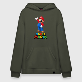 Худи SuperOversize хлопок с принтом Super Mario , 70% хлопок, 30% полиэстер, мягкий начес внутри | карман-кенгуру, эластичная резинка на манжетах и по нижней кромке, двухслойный капюшон
 | видеоигра | игра | марио | персонаж