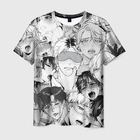 Мужская футболка 3D с принтом парни делают АХЕГАО в Рязани, 100% полиэфир | прямой крой, круглый вырез горловины, длина до линии бедер | manga | yuri | аниме | аниме любовь | анимекун | ахегао | манга | парни | яой
