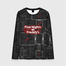 Мужской лонгслив 3D с принтом Five Nights At Freddy в Курске, 100% полиэстер | длинные рукава, круглый вырез горловины, полуприлегающий силуэт | 5 ночей с фредди | five nights at freddys | fnaf | игра | игрок | книга | логотип | пиццерия | подарок | страшилка | схема | фнаф | фредди