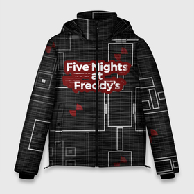 Мужская зимняя куртка 3D с принтом Five Nights At Freddy в Петрозаводске, верх — 100% полиэстер; подкладка — 100% полиэстер; утеплитель — 100% полиэстер | длина ниже бедра, свободный силуэт Оверсайз. Есть воротник-стойка, отстегивающийся капюшон и ветрозащитная планка. 

Боковые карманы с листочкой на кнопках и внутренний карман на молнии. | 5 ночей с фредди | five nights at freddys | fnaf | игра | игрок | книга | логотип | пиццерия | подарок | страшилка | схема | фнаф | фредди