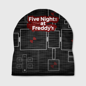 Шапка 3D с принтом Five Nights At Freddy в Петрозаводске, 100% полиэстер | универсальный размер, печать по всей поверхности изделия | 5 ночей с фредди | five nights at freddys | fnaf | игра | игрок | книга | логотип | пиццерия | подарок | страшилка | схема | фнаф | фредди