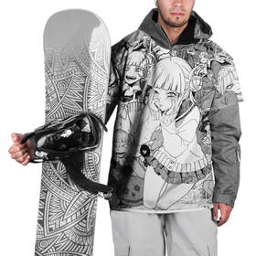 Накидка на куртку 3D с принтом Химико Тога паттерн , 100% полиэстер |  | himiko | my hero academia | toga | моя геройская академия | химико тога