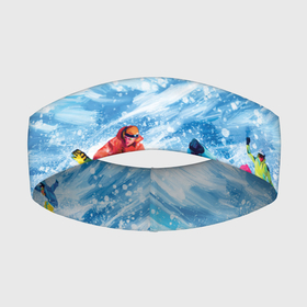 Повязка на голову 3D с принтом Палитра сноуборд в Курске,  |  | Тематика изображения на принте: борд | горы | зимние виды спорта | разноцветный | снег | сноуборд | спуск | экипировка