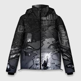Мужская зимняя куртка 3D с принтом Lovecraft Лавкрафт в Тюмени, верх — 100% полиэстер; подкладка — 100% полиэстер; утеплитель — 100% полиэстер | длина ниже бедра, свободный силуэт Оверсайз. Есть воротник-стойка, отстегивающийся капюшон и ветрозащитная планка. 

Боковые карманы с листочкой на кнопках и внутренний карман на молнии. | lovecraft | говард филлипс лавкрафт | ктулху | лавкрафт | филлипс лавкрафт