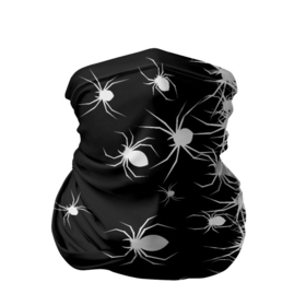 Бандана-труба 3D с принтом Пауки в Тюмени, 100% полиэстер, ткань с особыми свойствами — Activecool | плотность 150‒180 г/м2; хорошо тянется, но сохраняет форму | black and white | dark | halloween | horror | spiders | жуки | клещ | краска | минимализм | монохромный | ночь | пауки | паутина | паучки | паучок | страшный | сумерки | темный | тьма | ужасы | уличный | хеллоуин | хоррор