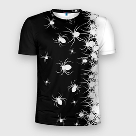 Мужская футболка 3D спортивная с принтом Пауки в Новосибирске, 100% полиэстер с улучшенными характеристиками | приталенный силуэт, круглая горловина, широкие плечи, сужается к линии бедра | black and white | dark | halloween | horror | spiders | жуки | клещ | краска | минимализм | монохромный | ночь | пауки | паутина | паучки | паучок | страшный | сумерки | темный | тьма | ужасы | уличный | хеллоуин | хоррор