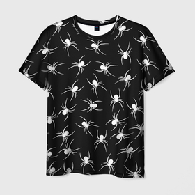 Мужская футболка 3D с принтом Пауки в Курске, 100% полиэфир | прямой крой, круглый вырез горловины, длина до линии бедер | животное | минимализм | насекомое | паук | фауна