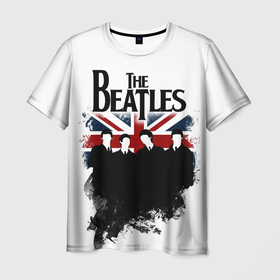 Мужская футболка 3D с принтом THE BEATLES в Екатеринбурге, 100% полиэфир | прямой крой, круглый вырез горловины, длина до линии бедер | the beatles | битлз | битлс | битлы | джон леннон | джордж харрисон | пол маккартни | ринго старр
