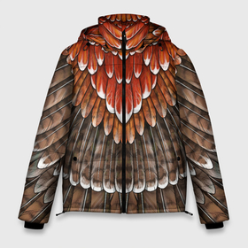 Мужская зимняя куртка 3D с принтом оперение орел (2) в Екатеринбурге, верх — 100% полиэстер; подкладка — 100% полиэстер; утеплитель — 100% полиэстер | длина ниже бедра, свободный силуэт Оверсайз. Есть воротник-стойка, отстегивающийся капюшон и ветрозащитная планка. 

Боковые карманы с листочкой на кнопках и внутренний карман на молнии. | feathers | plumage | бурый | друид | индеец | коричневый | оперение | оранжевый | орёл | пернатый | перо | перья | природа | птица | рыжий | сова | сон | ястреб