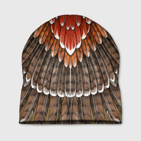 Шапка 3D с принтом оперение орел (2) в Петрозаводске, 100% полиэстер | универсальный размер, печать по всей поверхности изделия | feathers | plumage | бурый | друид | индеец | коричневый | оперение | оранжевый | орёл | пернатый | перо | перья | природа | птица | рыжий | сова | сон | ястреб