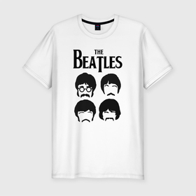 Мужская футболка хлопок Slim с принтом The Beatles Liverpool Four в Курске, 92% хлопок, 8% лайкра | приталенный силуэт, круглый вырез ворота, длина до линии бедра, короткий рукав | fab four | liverpool four | the beatles | битлз | битлы | джон леннон | джордж харрисон | ливерпульская четверка | пол маккартни | ринго старр