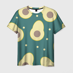 Мужская футболка 3D с принтом Авокадо в Тюмени, 100% полиэфир | прямой крой, круглый вырез горловины, длина до линии бедер | авокадо | диета | еда | завтрак | здоровое питание | зеленый | зож | перекус | узор