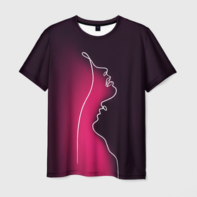 Мужская футболка 3D с принтом Love в Тюмени, 100% полиэфир | прямой крой, круглый вырез горловины, длина до линии бедер | 14 февряля | amor | kiss | love | love you | my love | valentine | валентин | люблю | любовь | отношения | пара | поцелуй | я люблю