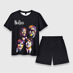 Мужской костюм с шортами 3D с принтом The Beatles в Петрозаводске,  |  | the beatles | великобритания | джон леннон | классика | легенды | музыка | пол маккартни | рок | рок группа