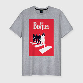 Мужская футболка хлопок Slim с принтом The Beatles в Тюмени, 92% хлопок, 8% лайкра | приталенный силуэт, круглый вырез ворота, длина до линии бедра, короткий рукав | the beatles | великобритания | джон леннон | классика | легенды | музыка | пол маккартни | рок | рок группа