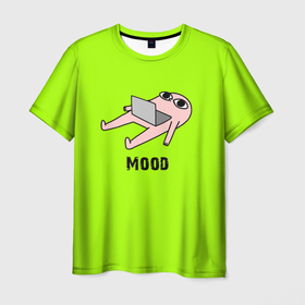 Мужская футболка 3D с принтом Mood в Екатеринбурге, 100% полиэфир | прямой крой, круглый вырез горловины, длина до линии бедер | mood | жизненный мем | мем | муд по жизни
