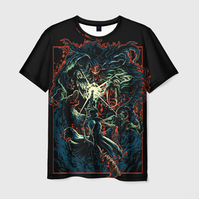 Мужская футболка 3D с принтом Bloodborne в Санкт-Петербурге, 100% полиэфир | прямой крой, круглый вырез горловины, длина до линии бедер | beast | bloodborn | dark | games | samurai | бладборн | блодборн | замок | зверь | игра | когти | кровавый | самурай | свет | темный | тьма