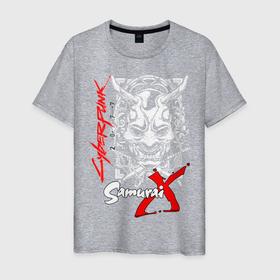 Мужская футболка хлопок с принтом CYBERPUNK 2077 в Санкт-Петербурге, 100% хлопок | прямой крой, круглый вырез горловины, длина до линии бедер, слегка спущенное плечо. | cd project red | cyberpunk 2077 | keanu reeves | samurai | киану ривз | киберпанк 2077 | самураи