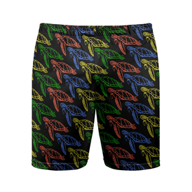 Мужские шорты спортивные с принтом Черепашки в Тюмени,  |  | животное | минимализм | морской обитатель | питомец | черепаха