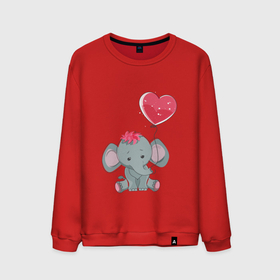 Мужской свитшот хлопок с принтом Влюбленный слоник в Курске, 100% хлопок |  | влюбленность | животные | мальчик | парные | сердце | слоник | шары