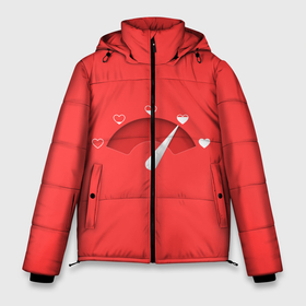Мужская зимняя куртка 3D с принтом Измеритель Любви в Новосибирске, верх — 100% полиэстер; подкладка — 100% полиэстер; утеплитель — 100% полиэстер | длина ниже бедра, свободный силуэт Оверсайз. Есть воротник-стойка, отстегивающийся капюшон и ветрозащитная планка. 

Боковые карманы с листочкой на кнопках и внутренний карман на молнии. | 14 февраля | love | valentines day | амур | валентинка | вторая половинка | день всех влюбленных | купидон | любовь | отношения | подарок любви | поцелуй | праздник любви | романтика | свидание | сердечки