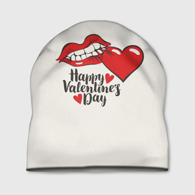 Шапка 3D с принтом Happy Valentines Day в Тюмени, 100% полиэстер | универсальный размер, печать по всей поверхности изделия | 14 февраля | love | valentines day | амур | валентинка | вторая половинка | день всех влюбленных | купидон | любовь | отношения | подарок любви | поцелуй | праздник любви | романтика | свидание | сердечки