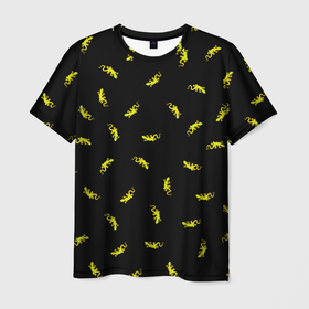 Мужская футболка 3D с принтом Ящерки в Курске, 100% полиэфир | прямой крой, круглый вырез горловины, длина до линии бедер | животное | минимализм | мультик | ящерица