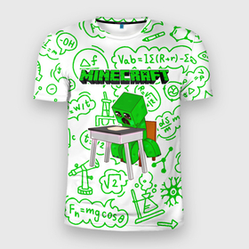 Мужская футболка 3D Slim с принтом Крипер ученик Minecraft в Санкт-Петербурге, 100% полиэстер с улучшенными характеристиками | приталенный силуэт, круглая горловина, широкие плечи, сужается к линии бедра | minecraft | алекс | белый | блоки | ведьма | взрывчатка | визера | волк | гаст | добывать | дракон | зеленый куб | зомби | игра | крафт | крипер | кубики | лошадка | майн | майнкрафт | манкрафт | овечка | оцелот