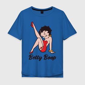 Мужская футболка хлопок Oversize с принтом Betty Boop в Тюмени, 100% хлопок | свободный крой, круглый ворот, “спинка” длиннее передней части | Тематика изображения на принте: betty boop | любовь