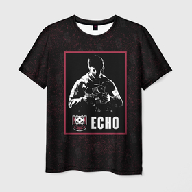 Мужская футболка 3D с принтом Echo в Петрозаводске, 100% полиэфир | прямой крой, круглый вырез горловины, длина до линии бедер | echo | r6s | rainbow six siege | оперативник | персонаж | эхо
