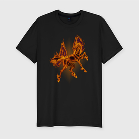 Мужская футболка хлопок Slim с принтом Пламя внутри , 92% хлопок, 8% лайкра | приталенный силуэт, круглый вырез ворота, длина до линии бедра, короткий рукав | fire | flame | horse | inside | лошадь | огонь | пламя