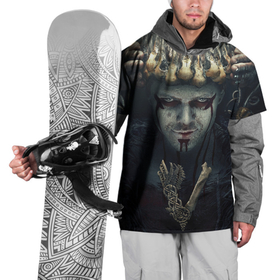 Накидка на куртку 3D с принтом Викинги - Ивар в Новосибирске, 100% полиэстер |  | 5 сезон | vikings | бескостный | викинг | викинги | ивар | корона | коронация | узор