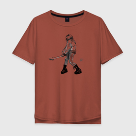 Мужская футболка хлопок Oversize с принтом Rock it Baby в Петрозаводске, 100% хлопок | свободный крой, круглый ворот, “спинка” длиннее передней части | арт | гитара | музыка | рисунок | рок