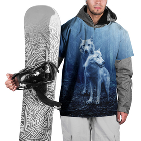 Накидка на куртку 3D с принтом Волки в Кировске, 100% полиэстер |  | animals | wolf | волк | волки | животные | звери | зверь | луна | одиночество | одиночка | пёс | собака
