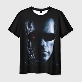 Мужская футболка 3D с принтом T800 в Санкт-Петербурге, 100% полиэфир | прямой крой, круглый вырез горловины, длина до линии бедер | 90 | арнольд | судный день | т1000 | шварценеггер