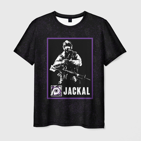 Мужская футболка 3D с принтом Jackal в Петрозаводске, 100% полиэфир | прямой крой, круглый вырез горловины, длина до линии бедер | jackal | r6s | rainbow six siege | оперативник | персонаж