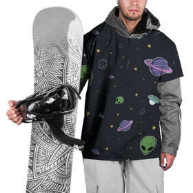 Накидка на куртку 3D с принтом Space в Новосибирске, 100% полиэстер |  | звезды | комета | метеориты | нло | планеты | пришелец