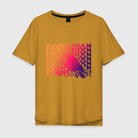Мужская футболка хлопок Oversize с принтом Евангилион в Курске, 100% хлопок | свободный крой, круглый ворот, “спинка” длиннее передней части | anime | eva | evangelion | nerv | аниме | анимэ | ева | евангилион | нерв | роботы | рэй | синдзи | япония