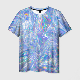 Мужская футболка 3D с принтом 3d ice glitch в Курске, 100% полиэфир | прямой крой, круглый вырез горловины, длина до линии бедер | 3d | 3д | glitch | ice | блеск | блестки | глитч | глич | лед | мятая | пакет | свечение
